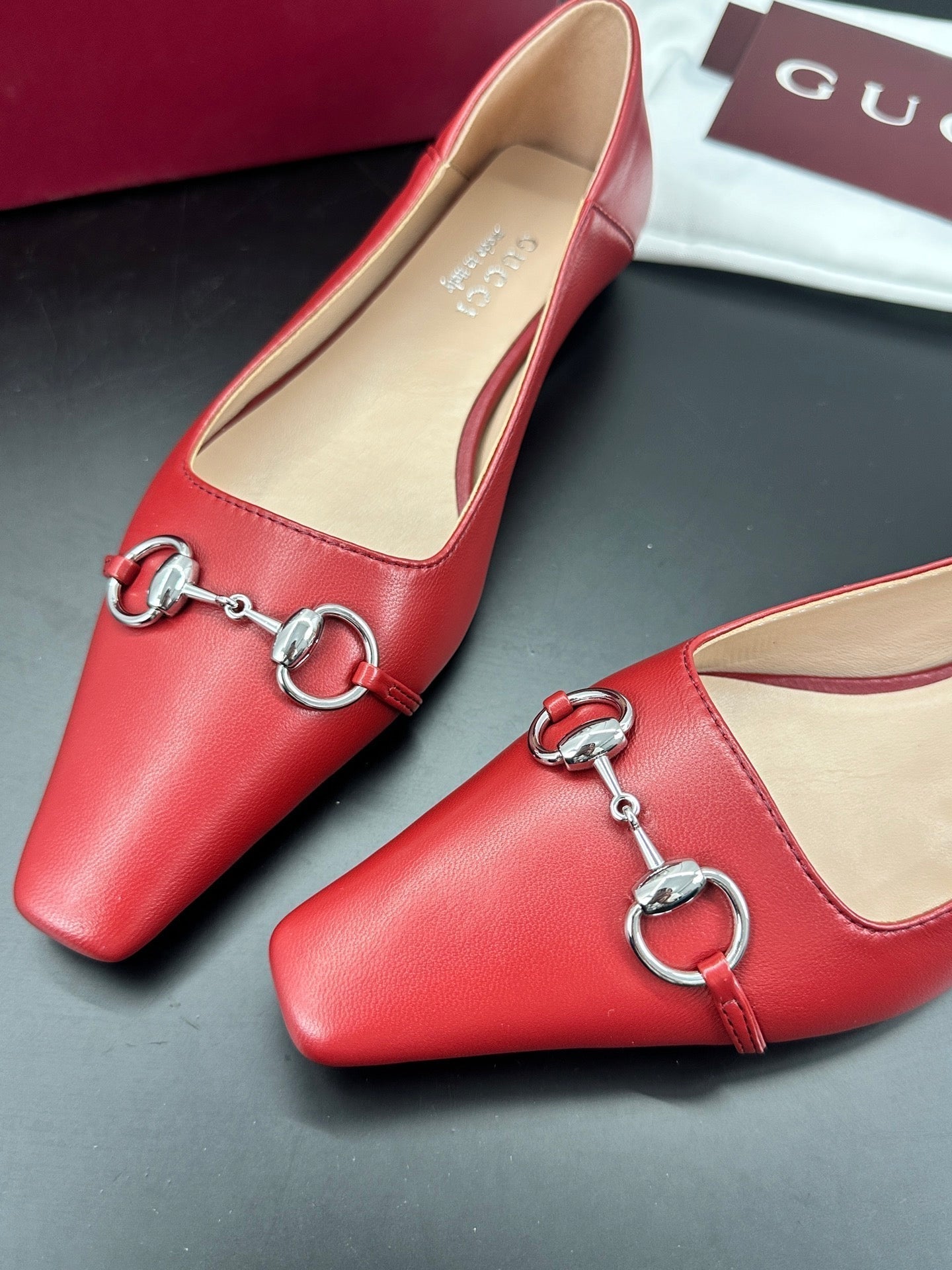 26S VITTORIA BALLERINA SHOES IN RED CALFSKIN mysite