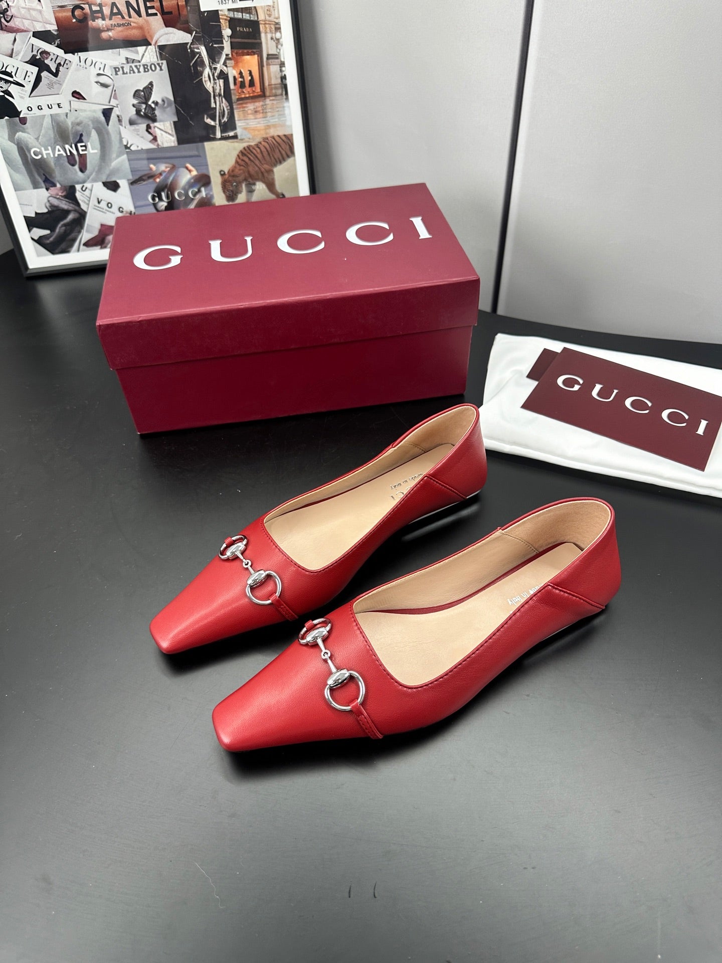 26S VITTORIA BALLERINA SHOES IN RED CALFSKIN mysite