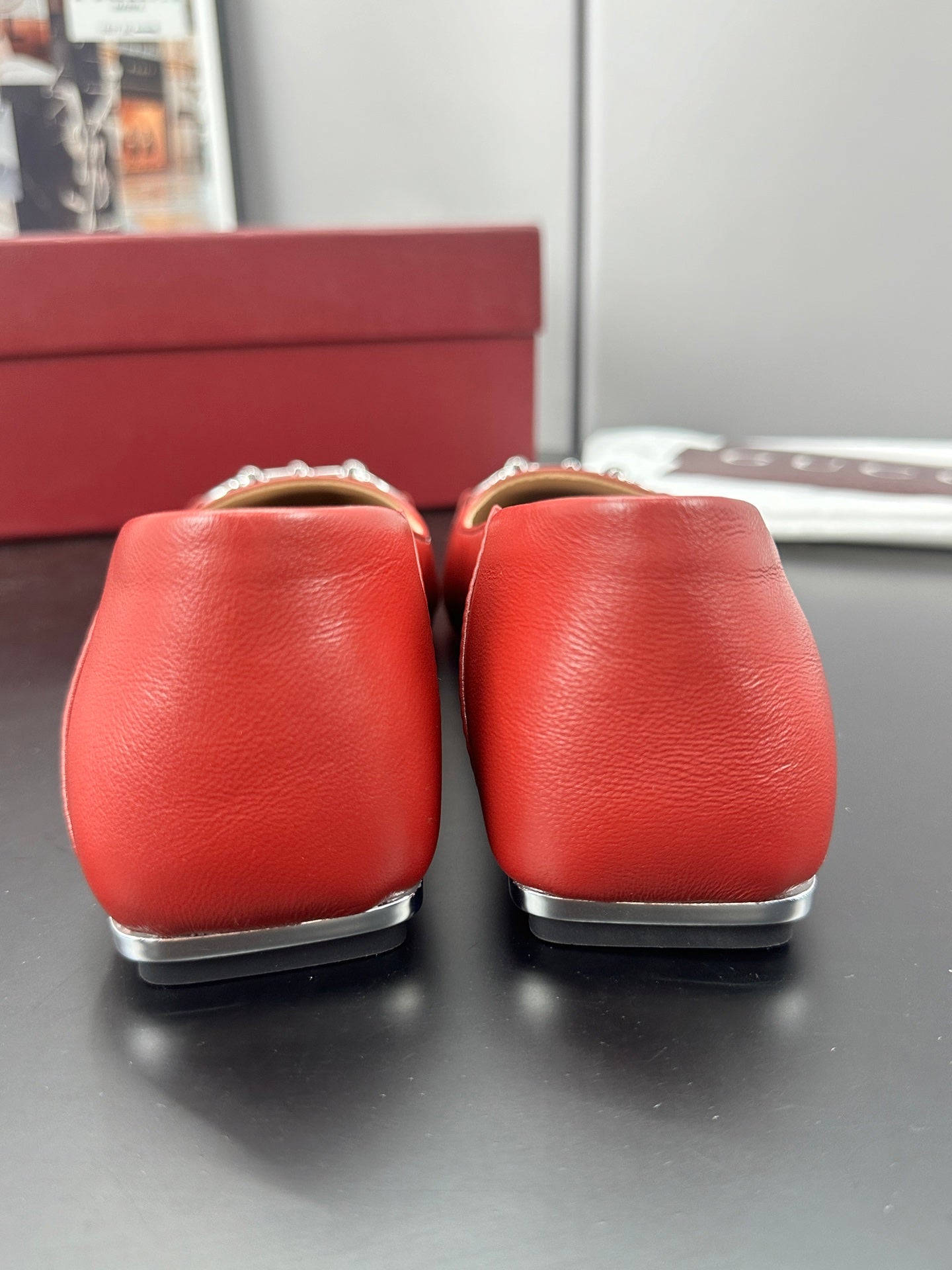 26S VITTORIA BALLERINA SHOES IN RED CALFSKIN mysite