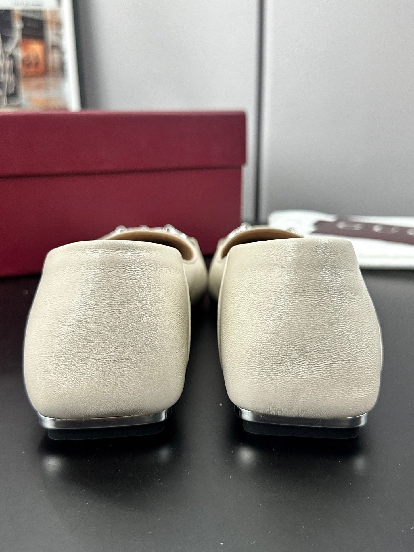 26S VITTORIA BALLERINA SHOES IN CREAM WHITE CALFSKIN mysite