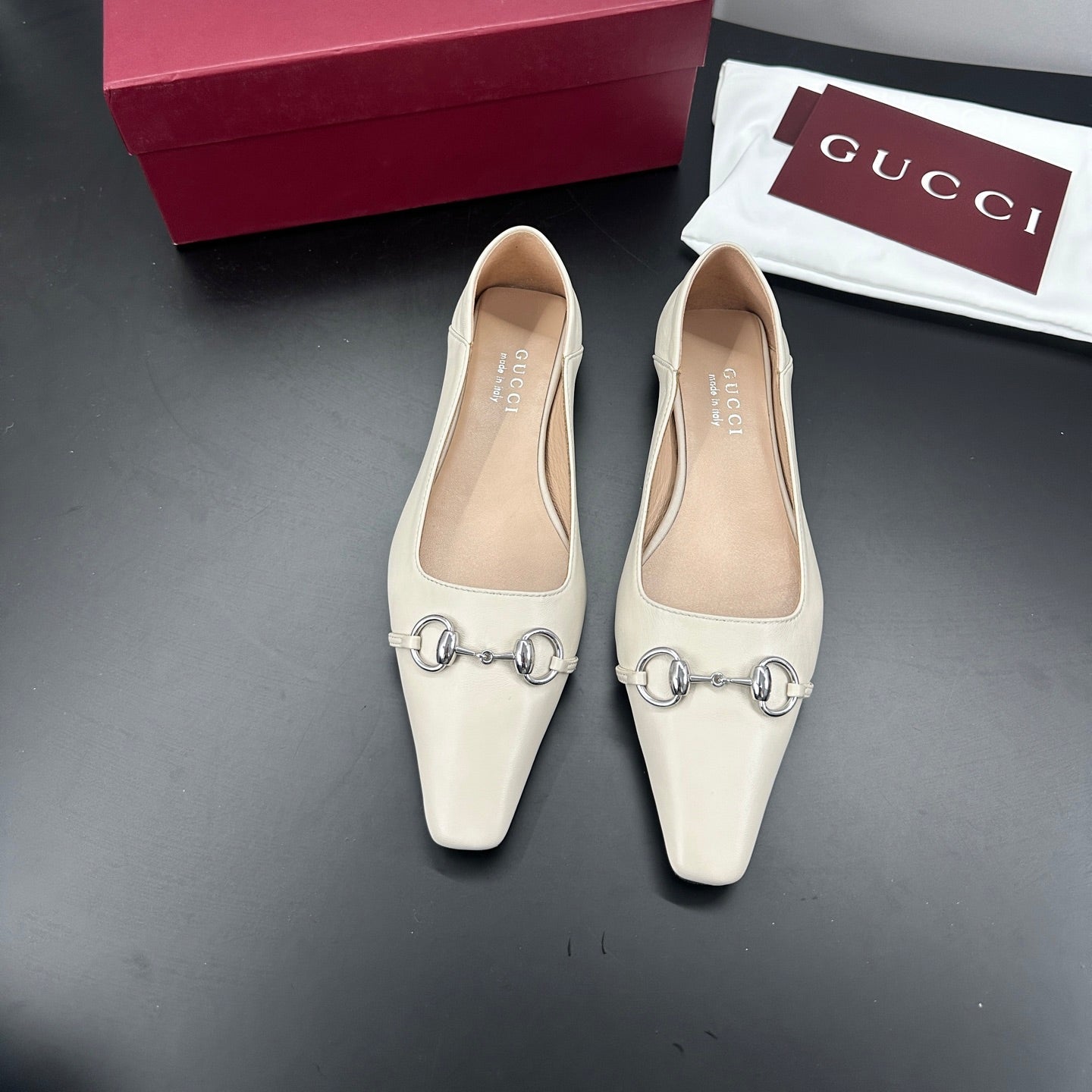 26S VITTORIA BALLERINA SHOES IN CREAM WHITE CALFSKIN mysite