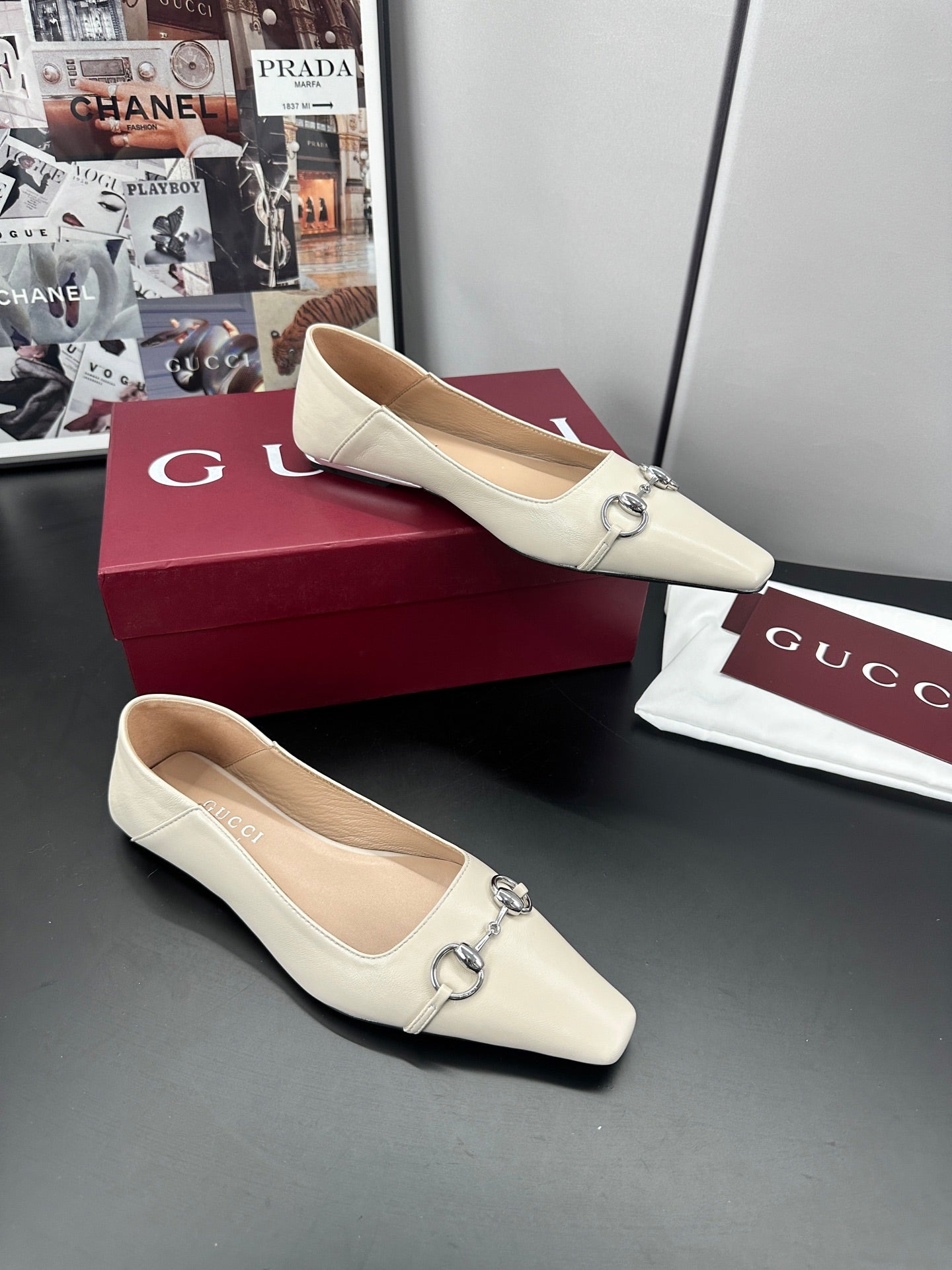 26S VITTORIA BALLERINA SHOES IN CREAM WHITE CALFSKIN mysite