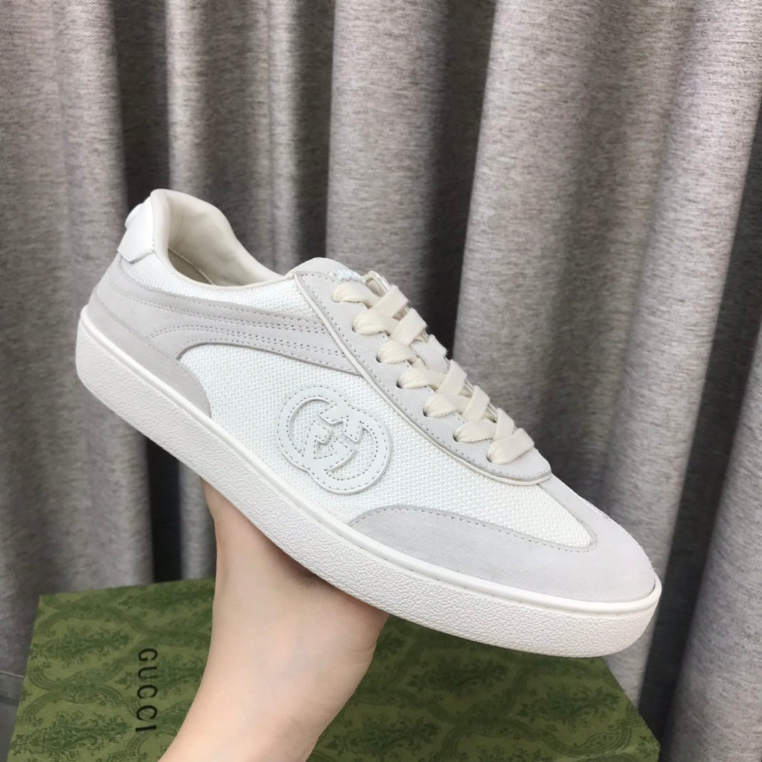 GG INTERLOCKING G SNEAKER LIGHT GRAY SUEDE mysite