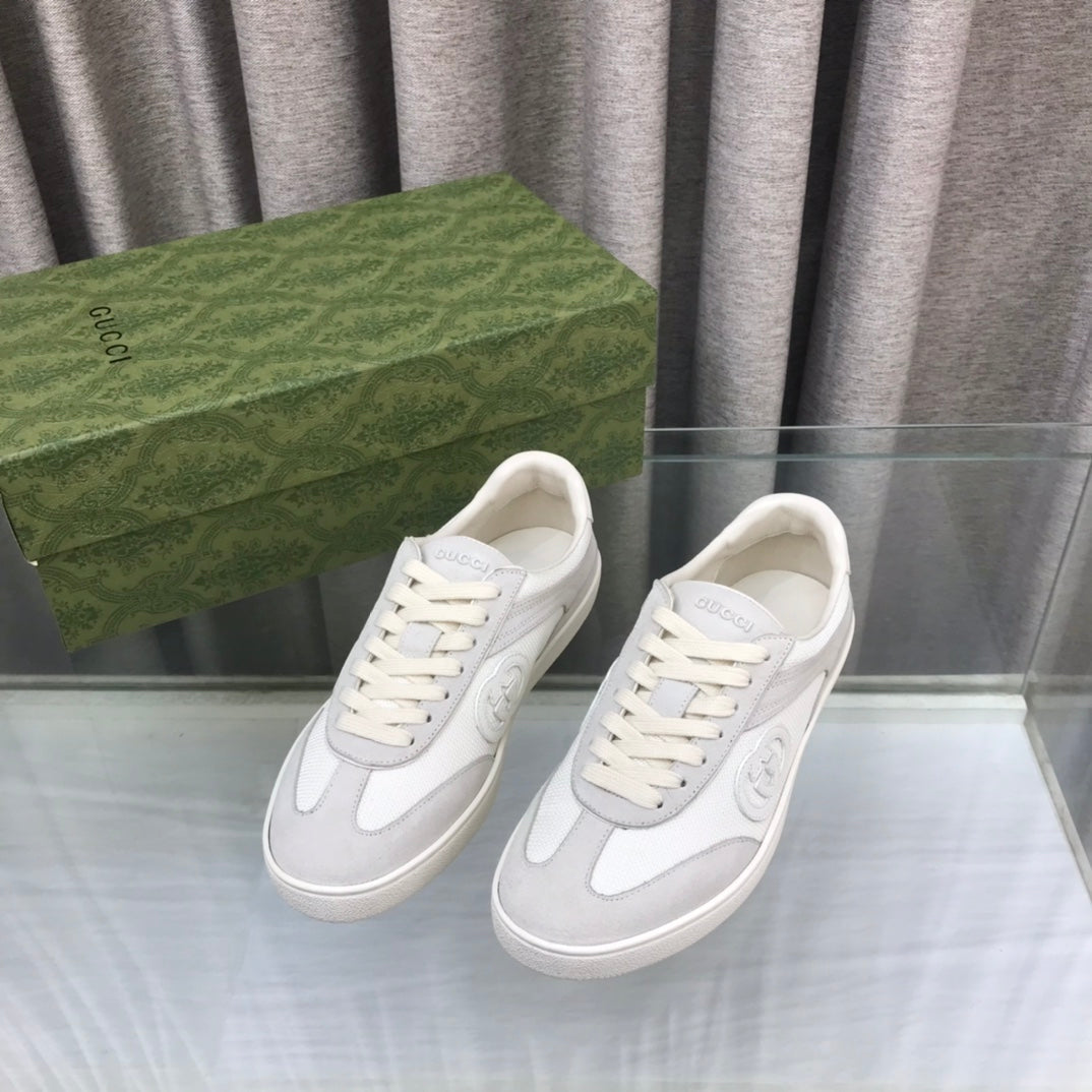 GG INTERLOCKING G SNEAKER LIGHT GRAY SUEDE mysite