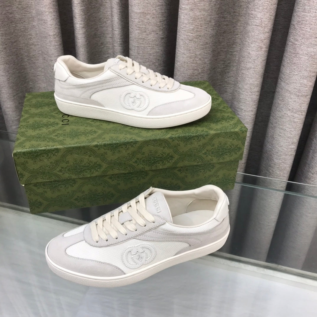 GG INTERLOCKING G SNEAKER LIGHT GRAY SUEDE mysite