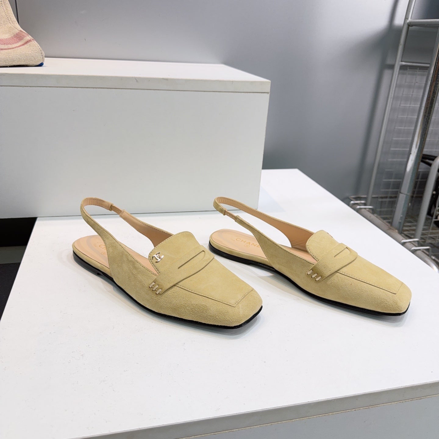 CHANEL 26S SLINGBACK FLATS IN BEIGE SUEDE mysite