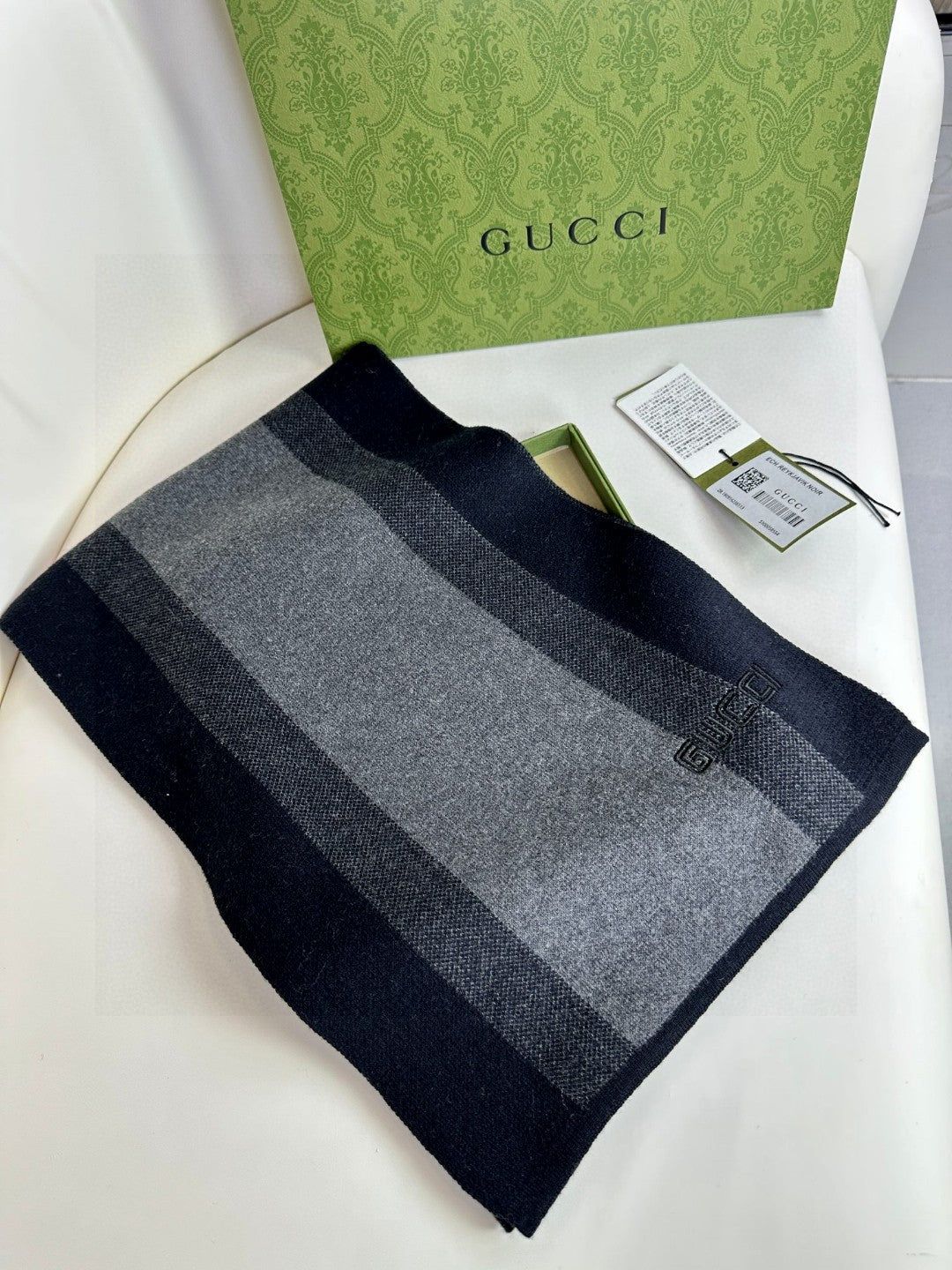 SCARF 180 CM IN BLACK MIX DARK GRAY CASHMERE 398446 mysite