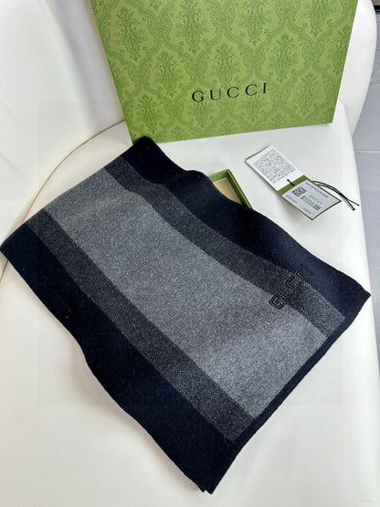 SCARF 180 CM IN BLACK MIX DARK GRAY CASHMERE 398446 mysite