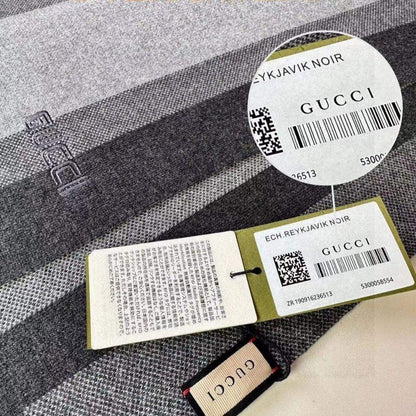 SCARF 180 CM IN BLACK MIX LIGHT GRAY CASHMERE 398447 mysite