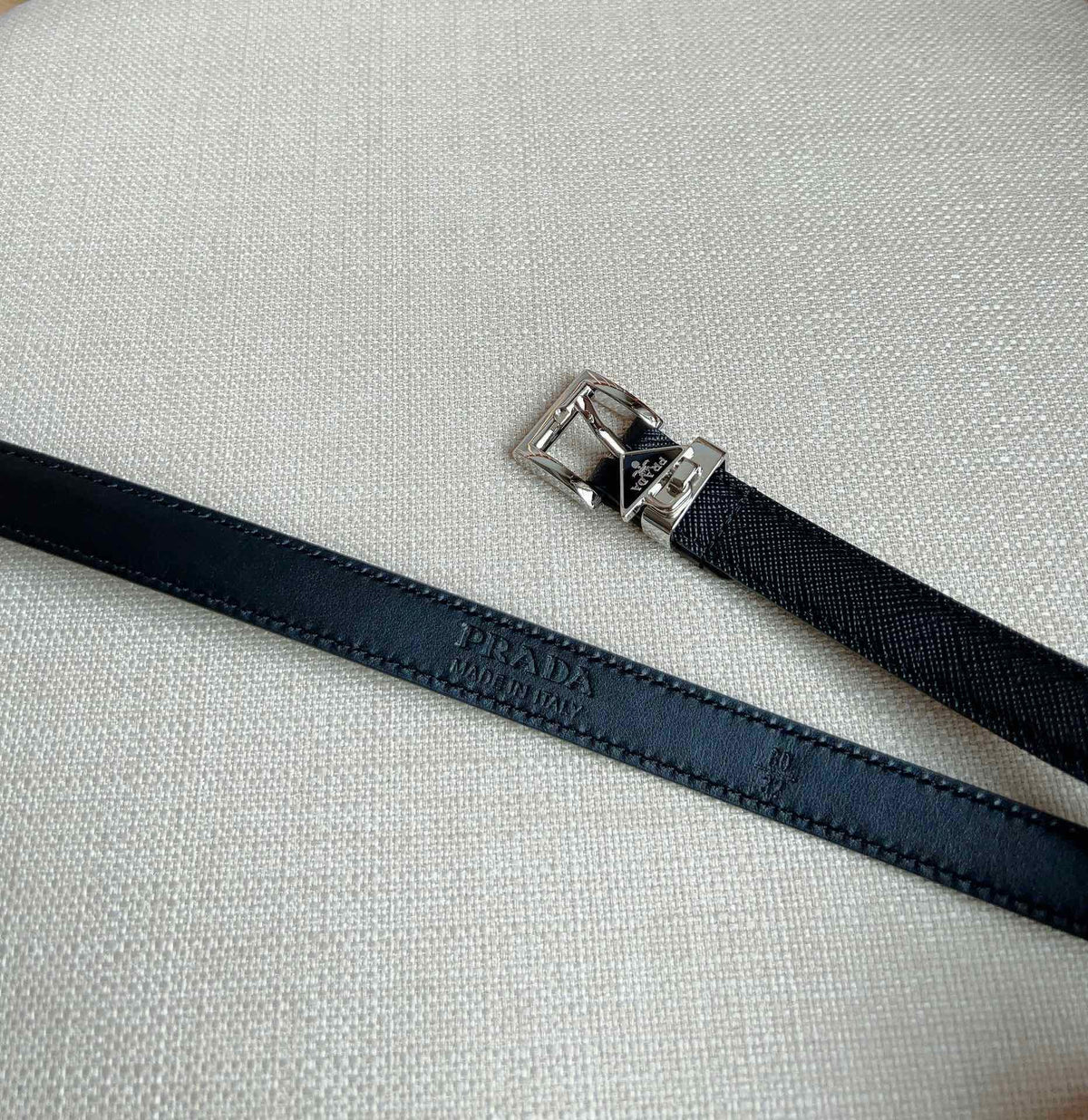 PRADA 25S BELT 15 MM IN BLACK CALFSKIN 571355 mysite