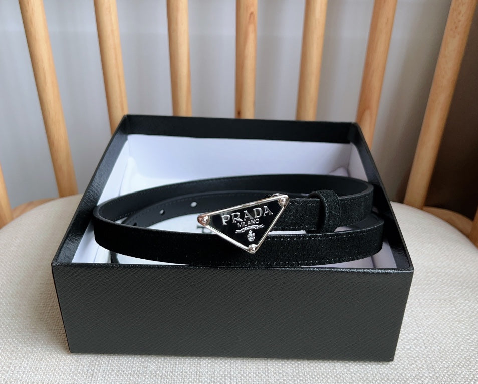 PRADA 25S BELT 15 MM IN BLACK SUEDE 541734 mysite