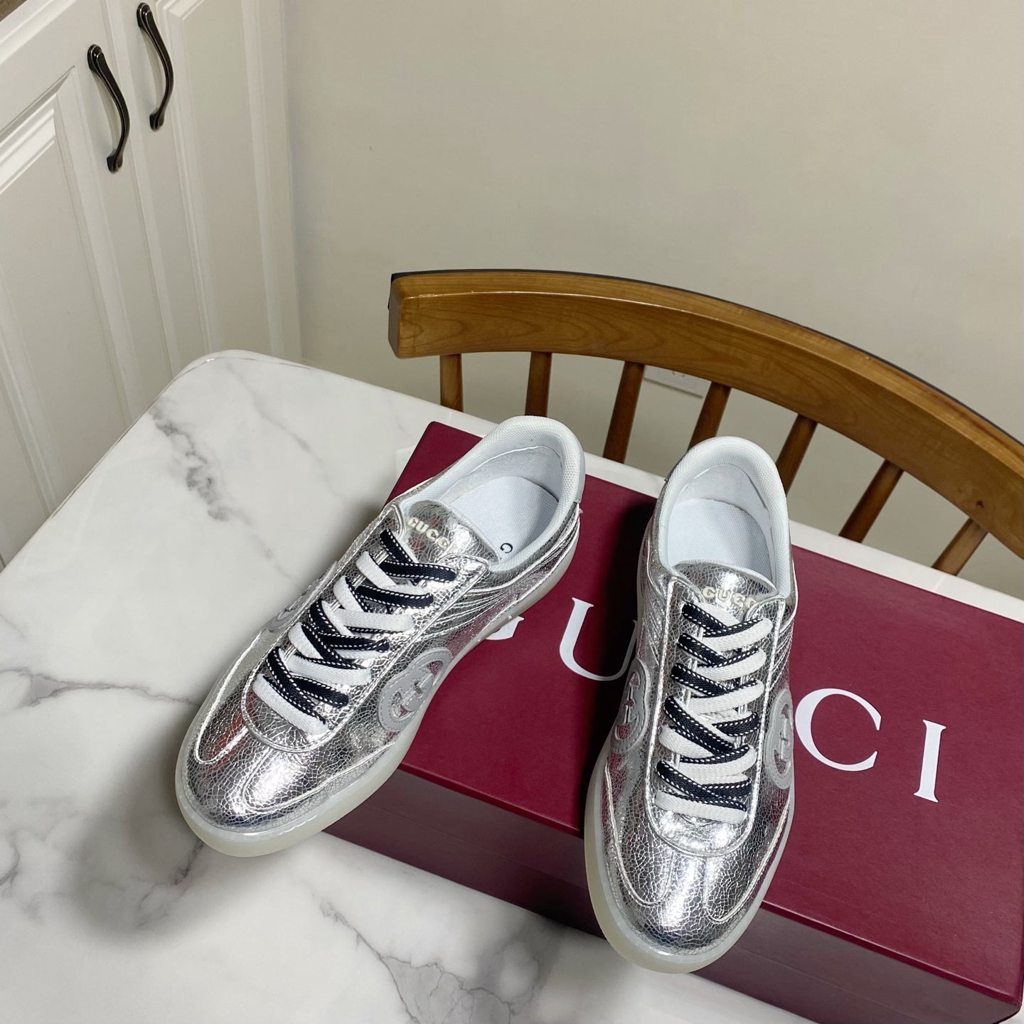26S SNEAKER IN SILVER CALFSKIN mysite