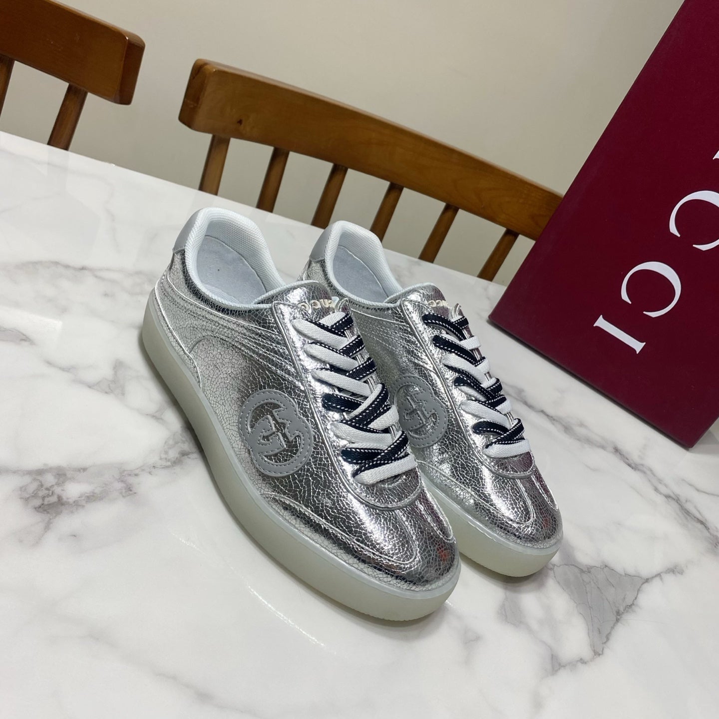 26S SNEAKER IN SILVER CALFSKIN mysite
