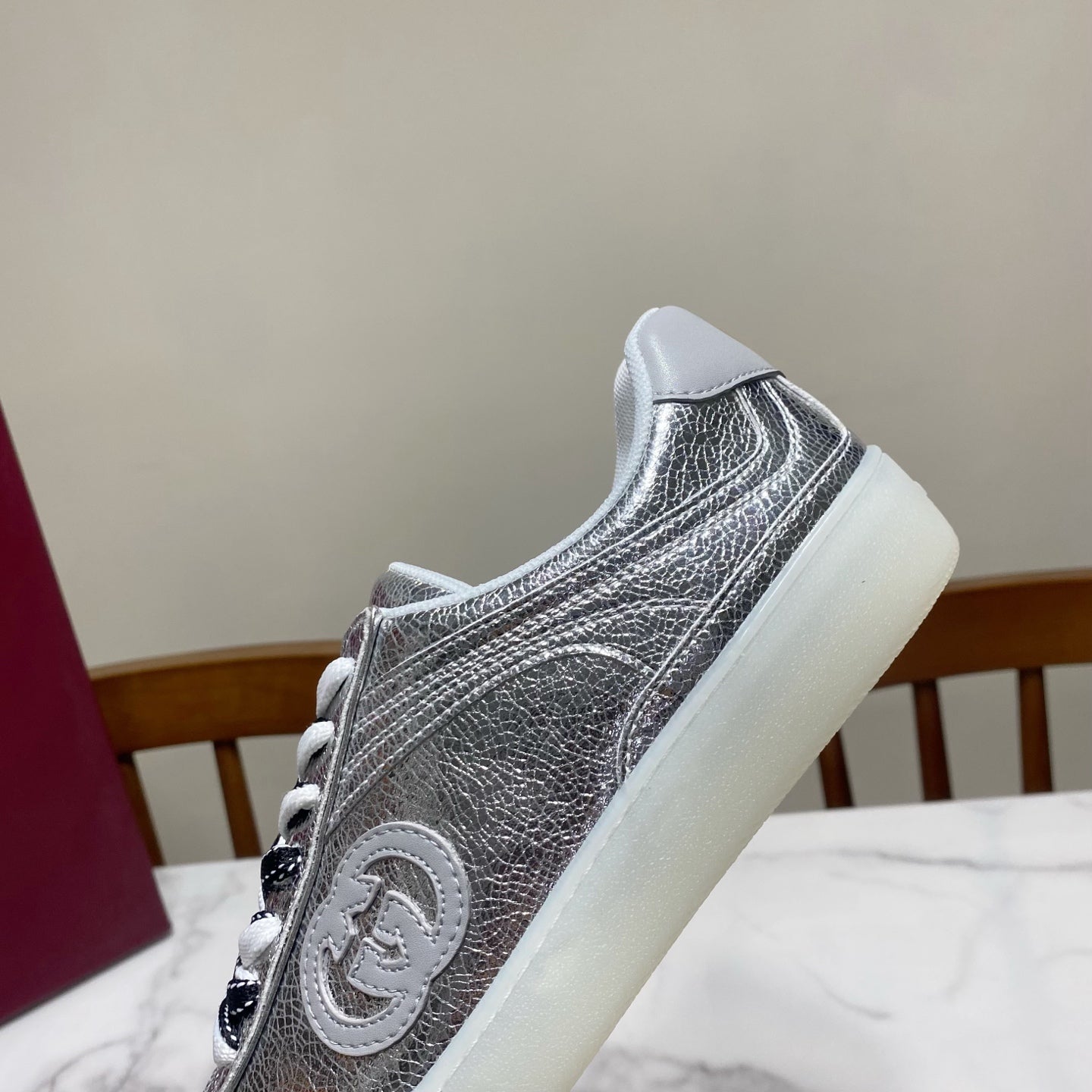 26S SNEAKER IN SILVER CALFSKIN mysite
