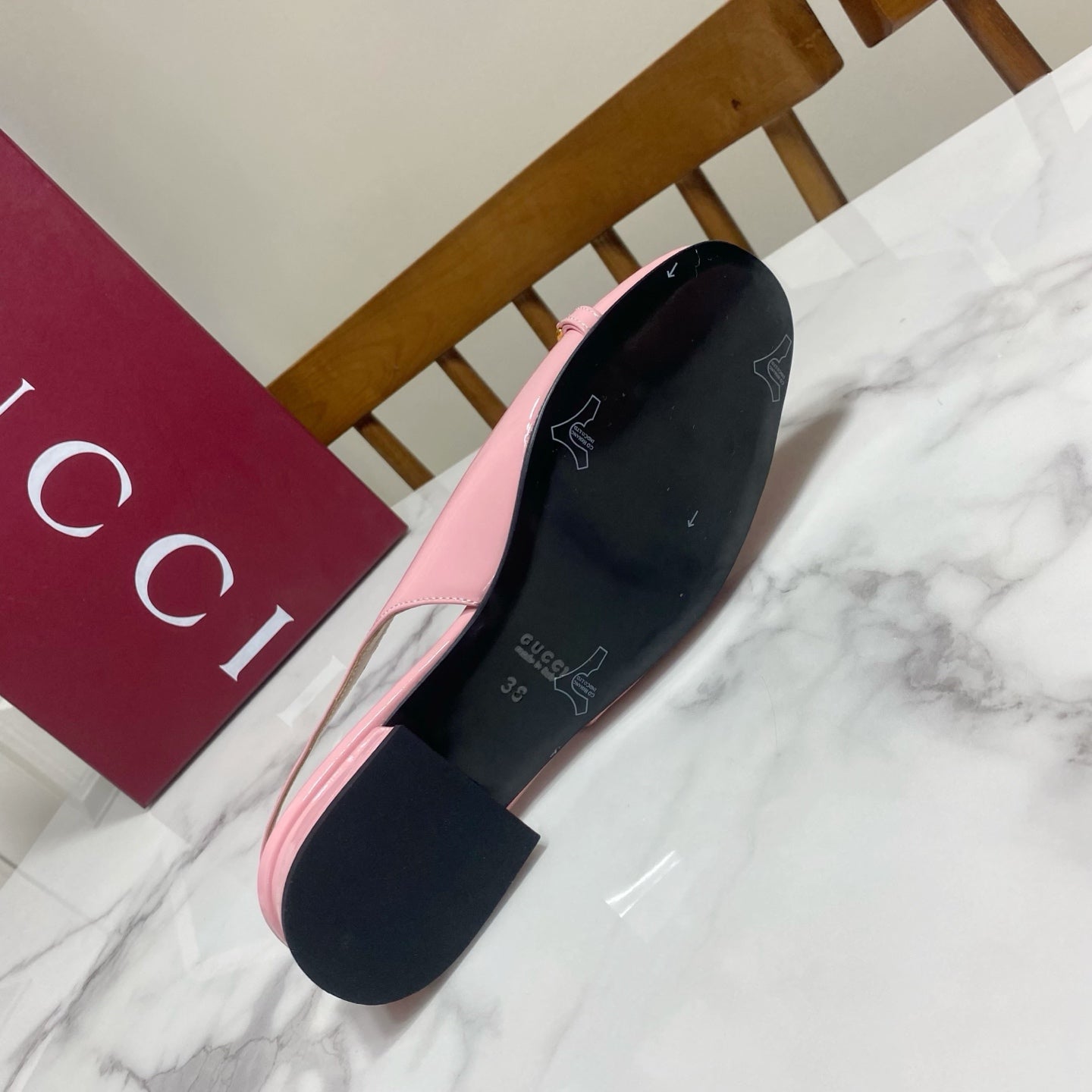 GUCCI 26S SLINGBACK FLATS IN PINK CALFSKIN mysite