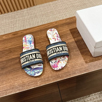 26S SLIDE SANDALS IN MULTICOLOR BUTTERFLY PRINT LOGO STRAP mysite