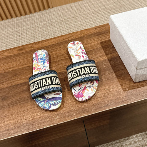 26S SLIDE SANDALS IN MULTICOLOR BUTTERFLY PRINT LOGO STRAP mysite