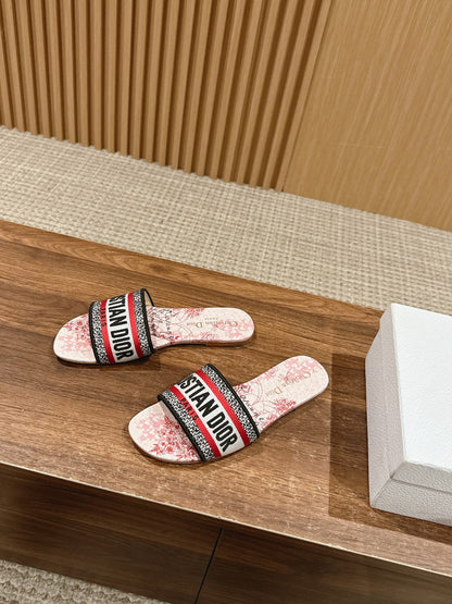 26S SLIDE SANDALS IN RED TOILE PRINT LOGO STRAP mysite