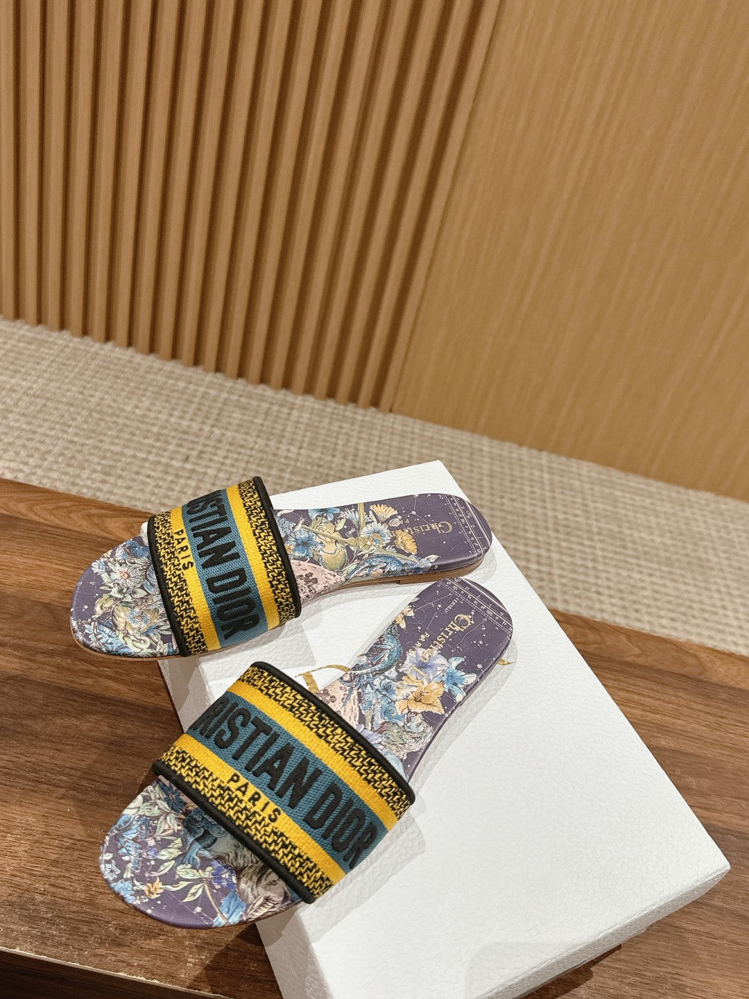 26S SLIDE SANDALS IN PURPLE FLORAL MULTICOLOR LOGO STRAP mysite
