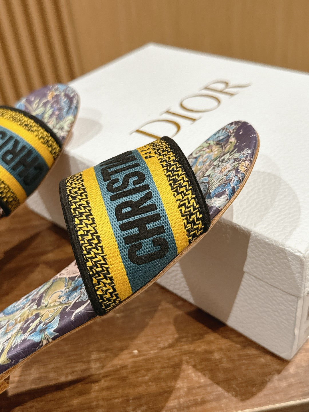 26S SLIDE SANDALS IN PURPLE FLORAL MULTICOLOR LOGO STRAP mysite