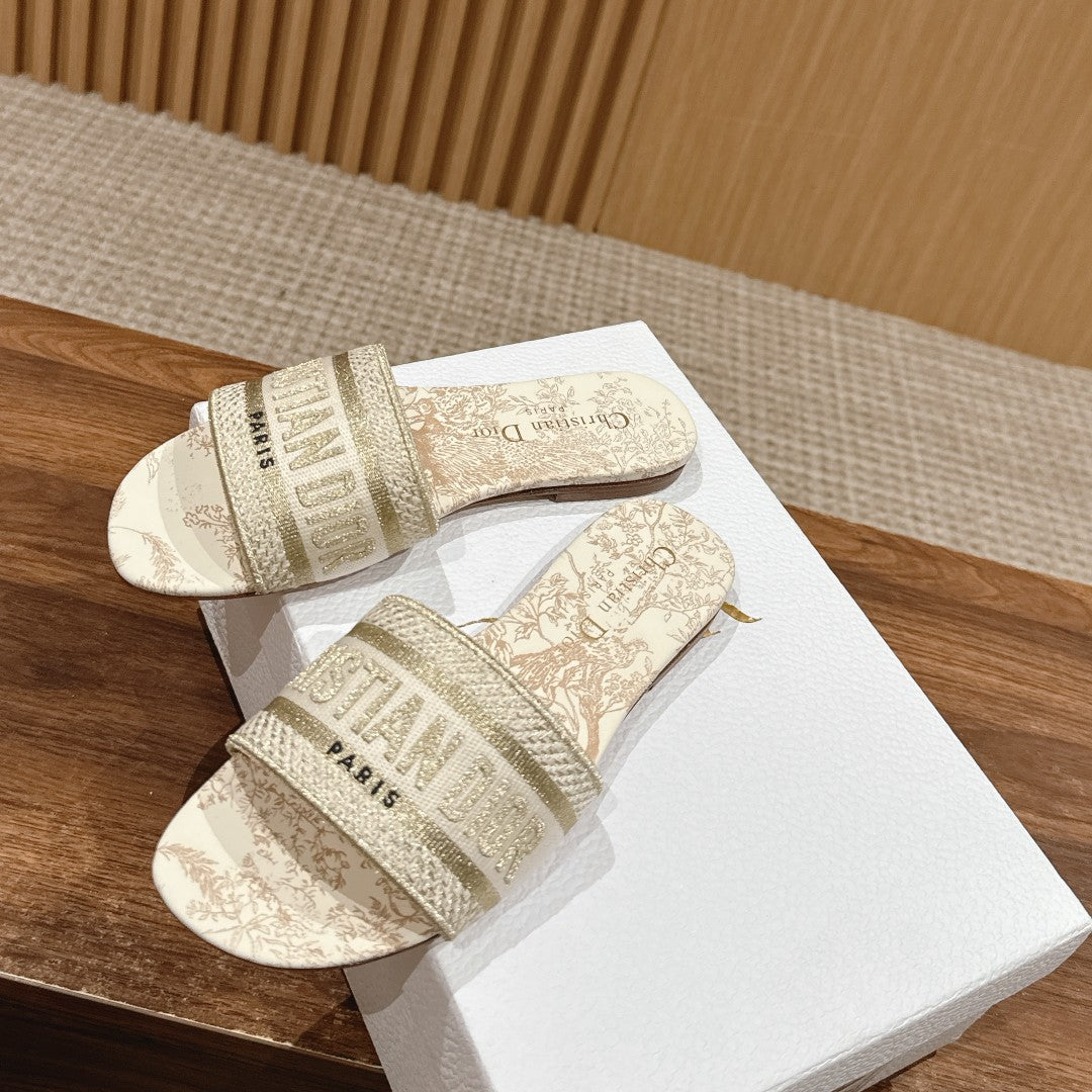 26S SLIDE SANDALS IN BEIGE TOILE DE JOUY LOGO mysite