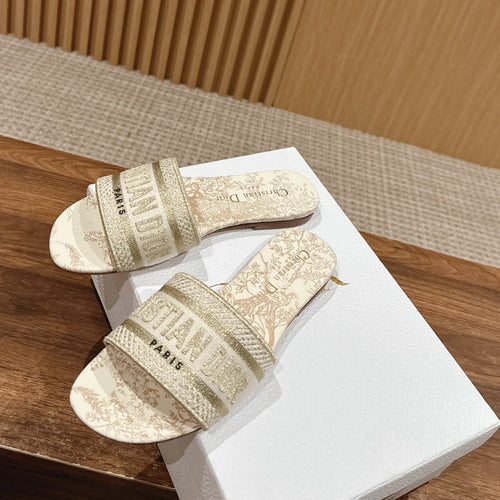 26S SLIDE SANDALS IN BEIGE TOILE DE JOUY LOGO mysite