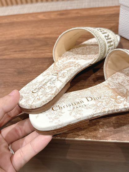 26S SLIDE SANDALS IN BEIGE TOILE DE JOUY LOGO mysite
