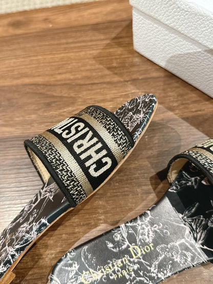 26S SLIDE SANDALS IN BLACK TOILE DE JOUY LOGO mysite