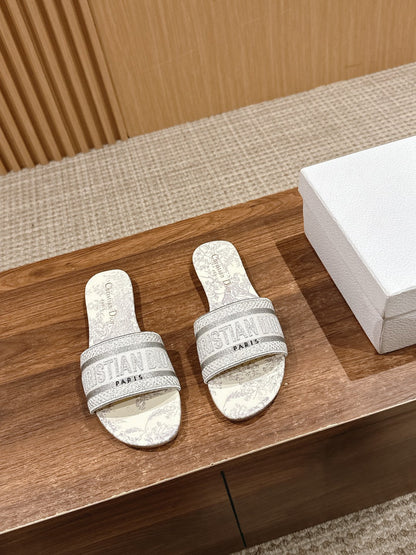 26S SLIDE SANDALS IN GREY TOILE DE JOUY LOGO mysite