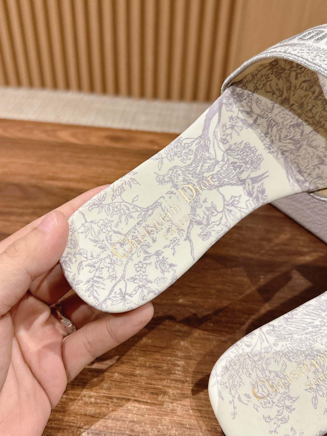 26S SLIDE SANDALS IN GREY TOILE DE JOUY LOGO mysite