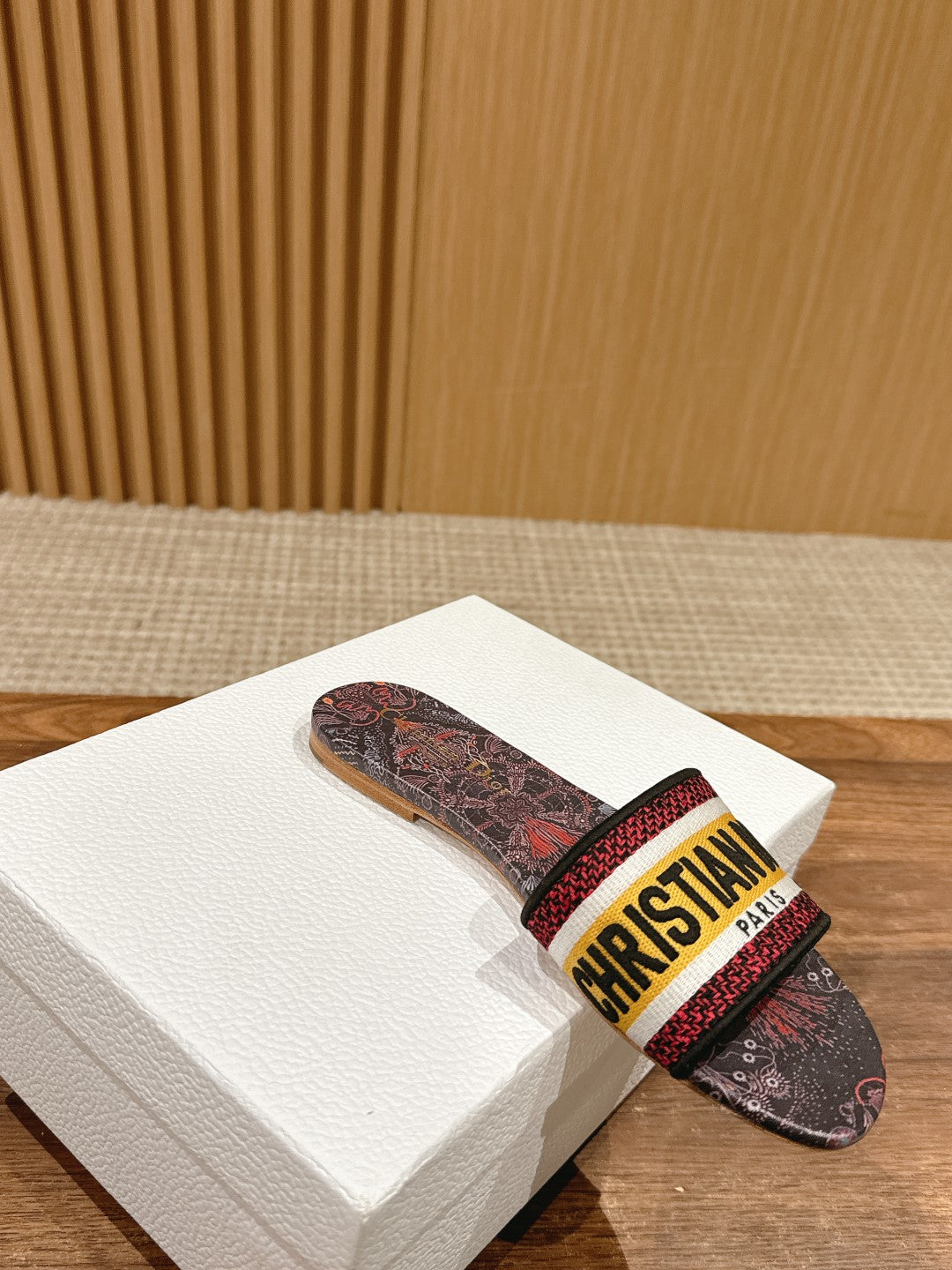 26S SLIDE SANDALS IN MULTICOLOR TOILE PRINT LOGO mysite