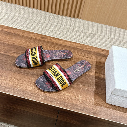 26S SLIDE SANDALS IN MULTICOLOR TOILE PRINT LOGO mysite
