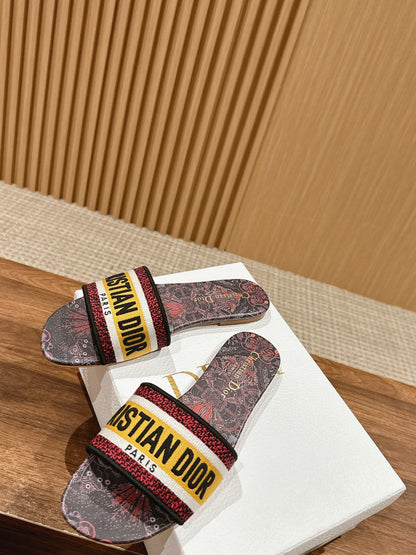 26S SLIDE SANDALS IN MULTICOLOR TOILE PRINT LOGO mysite