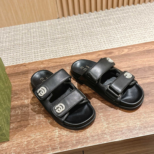 26S DOUBLE-STRAP SANDALS IN BLACK CALFSKIN mysite