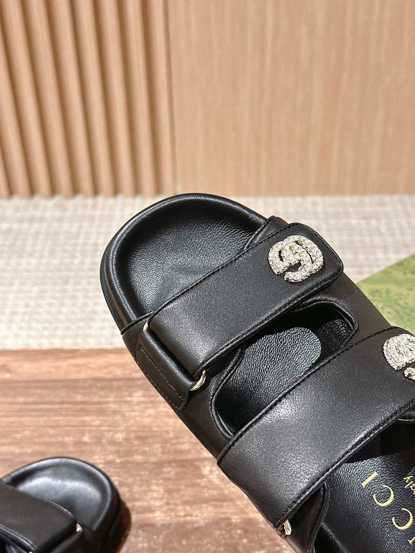 26S DOUBLE-STRAP SANDALS IN BLACK CALFSKIN mysite