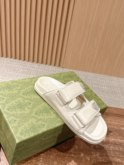 26S DOUBLE-STRAP SANDALS IN CREAM BEIGE CALFSKIN mysite