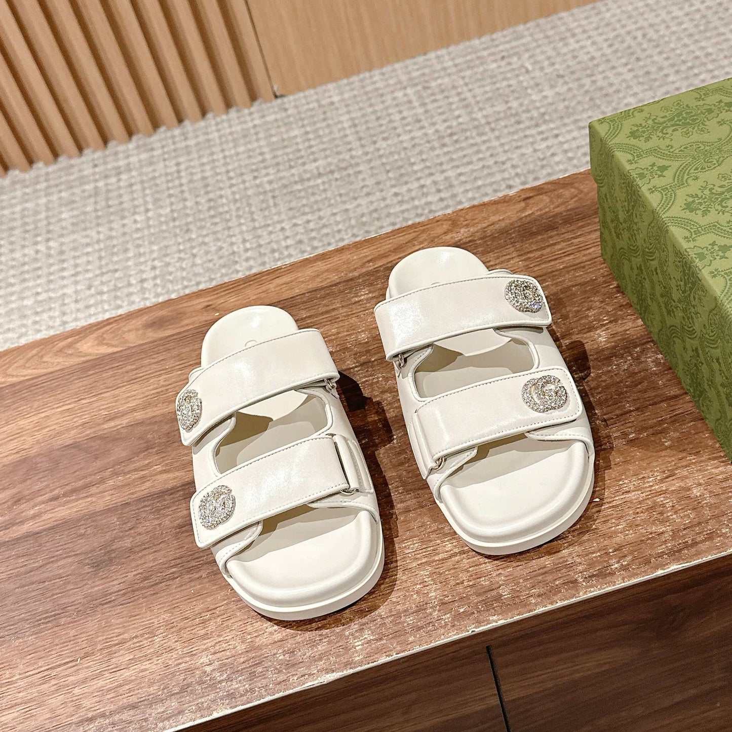 26S DOUBLE-STRAP SANDALS IN CREAM BEIGE CALFSKIN mysite
