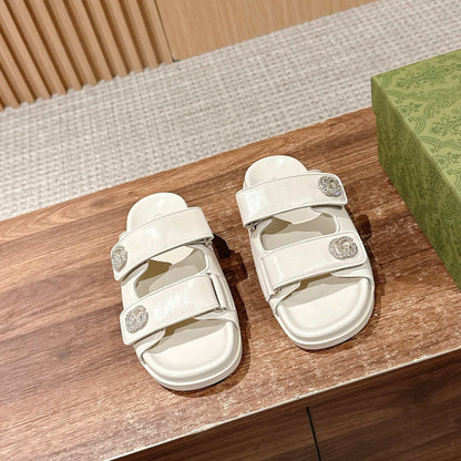 26S DOUBLE-STRAP SANDALS IN CREAM BEIGE CALFSKIN mysite