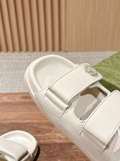 26S DOUBLE-STRAP SANDALS IN CREAM BEIGE CALFSKIN mysite