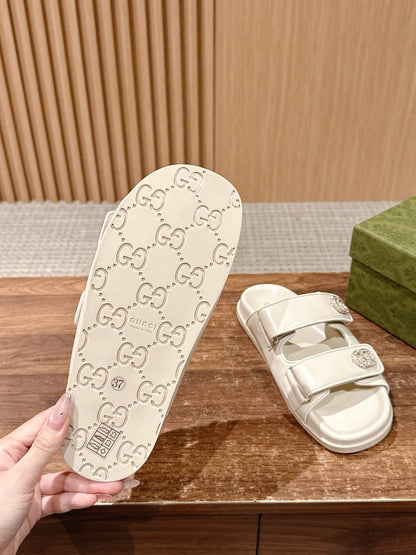 26S DOUBLE-STRAP SANDALS IN CREAM BEIGE CALFSKIN mysite