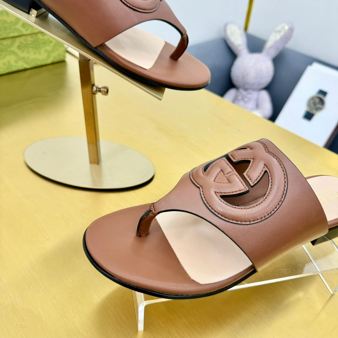 BLONDIE THONG SANDAL IN BRONZE BROWN LAMBSKIN mysite