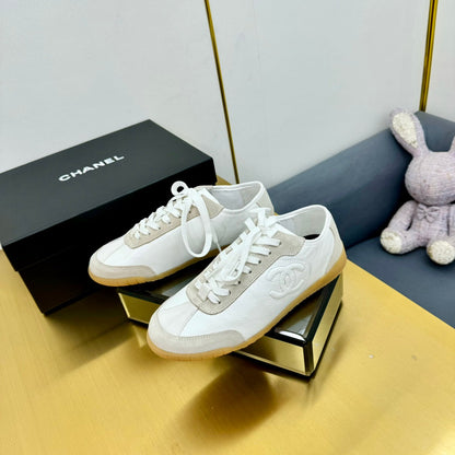 CC SNEAKER IN WHITE CALFSKIN AND SUEDE mysite