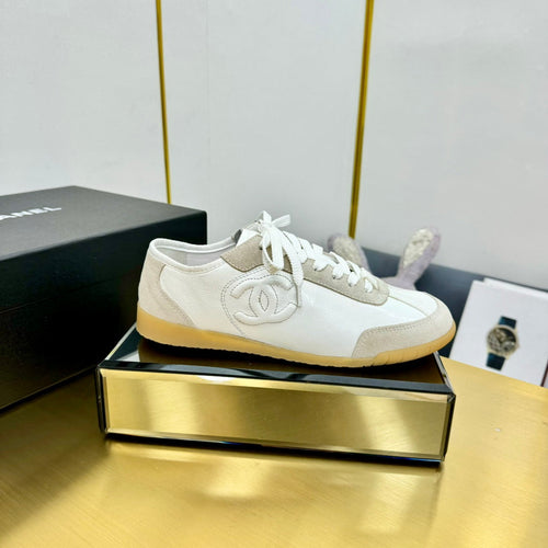 CC SNEAKER IN WHITE CALFSKIN AND SUEDE mysite