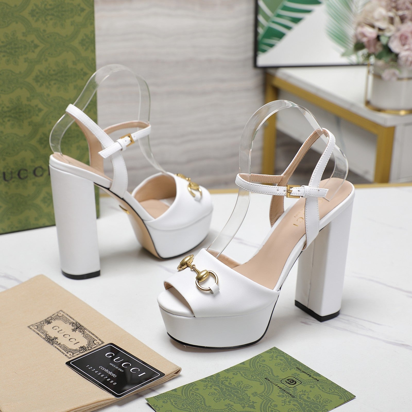 GG Sandales Cuir Noir White mysite