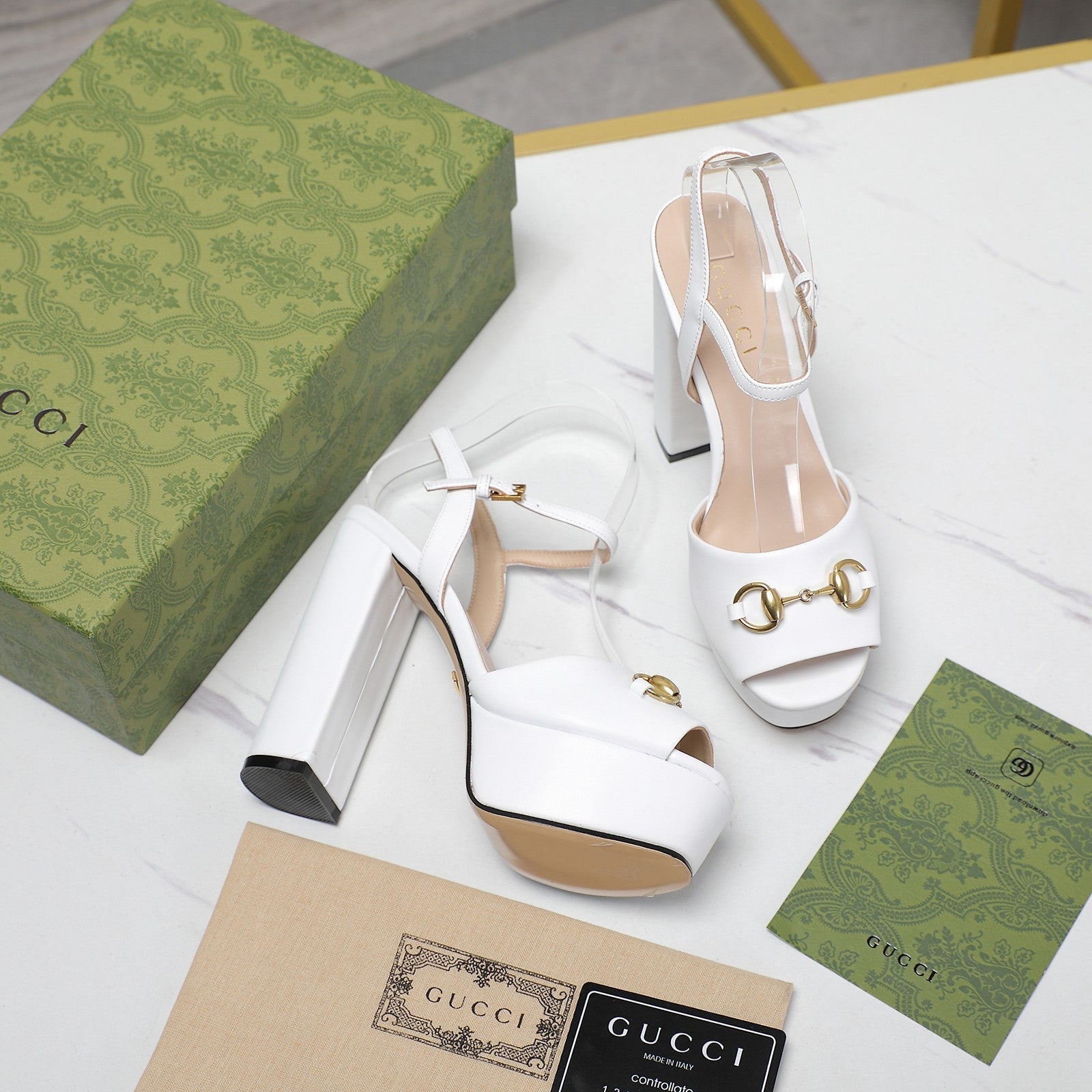 GG Sandales Cuir Noir White mysite