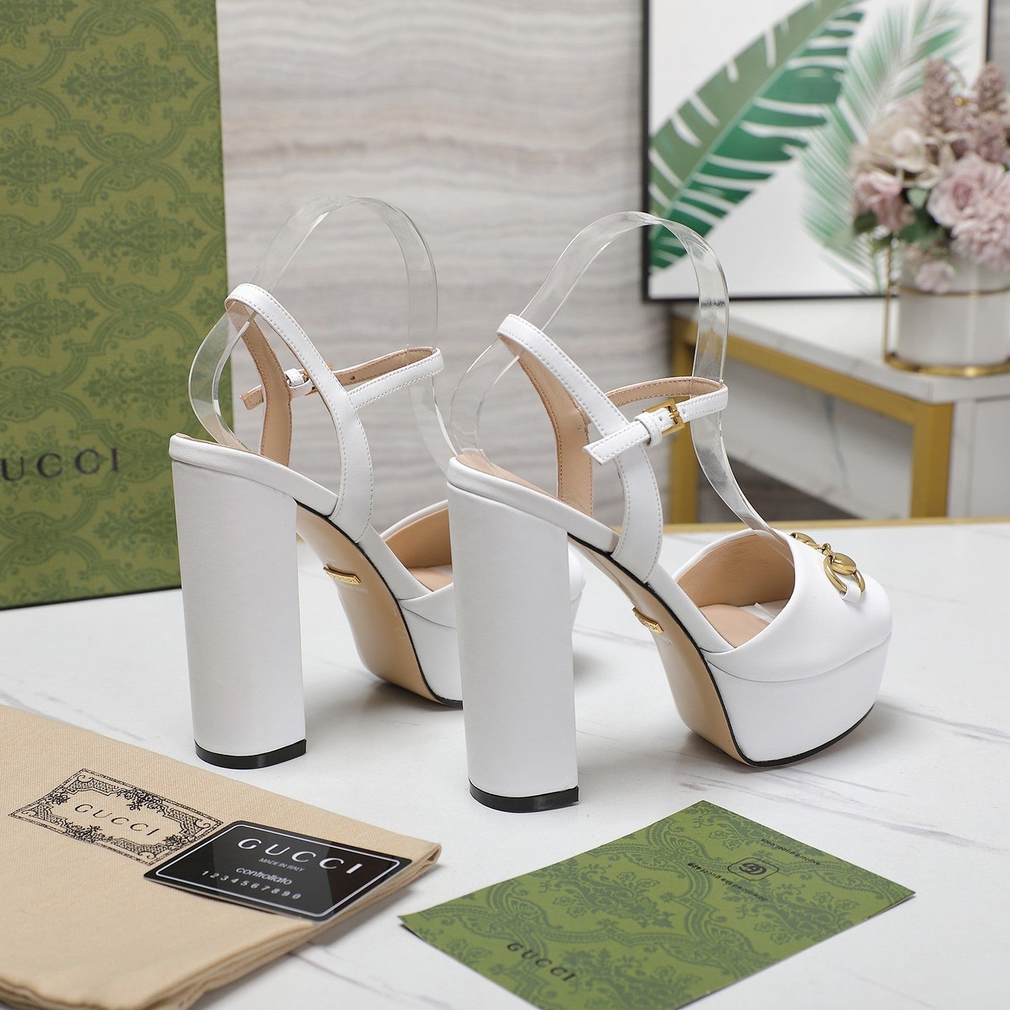 GG Sandales Cuir Noir White mysite