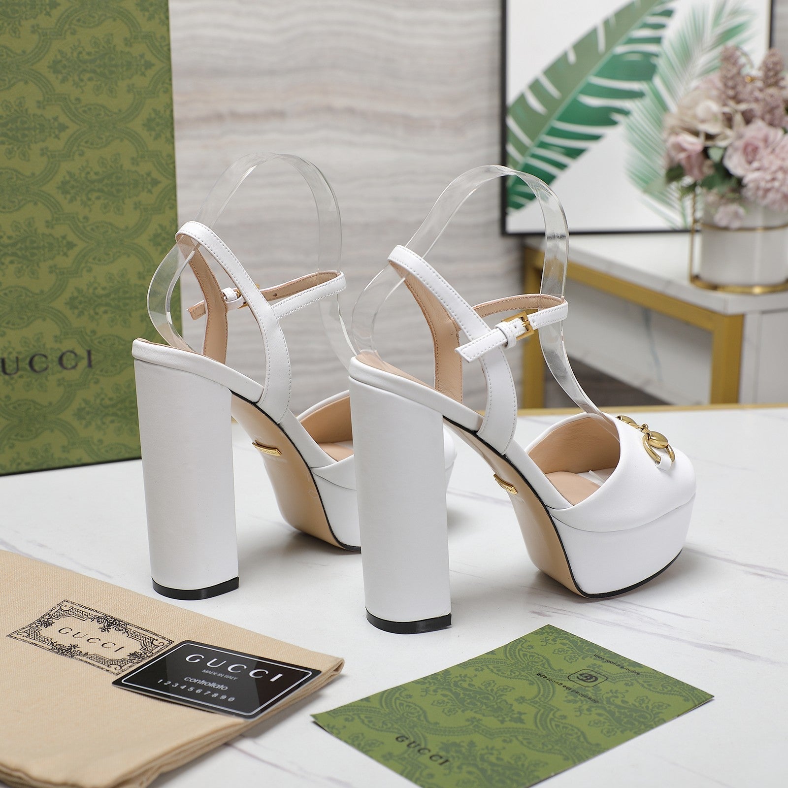 GG Sandales Cuir Noir White mysite