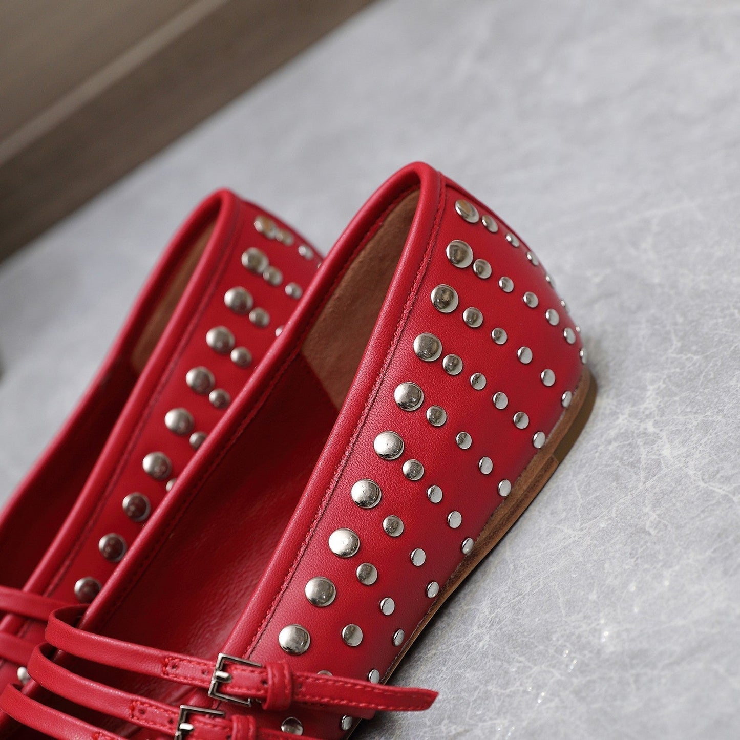 GG HORSEBIT BALLET FLAT RED HORIZONTAL STRAPS LAMBSKIN mysite