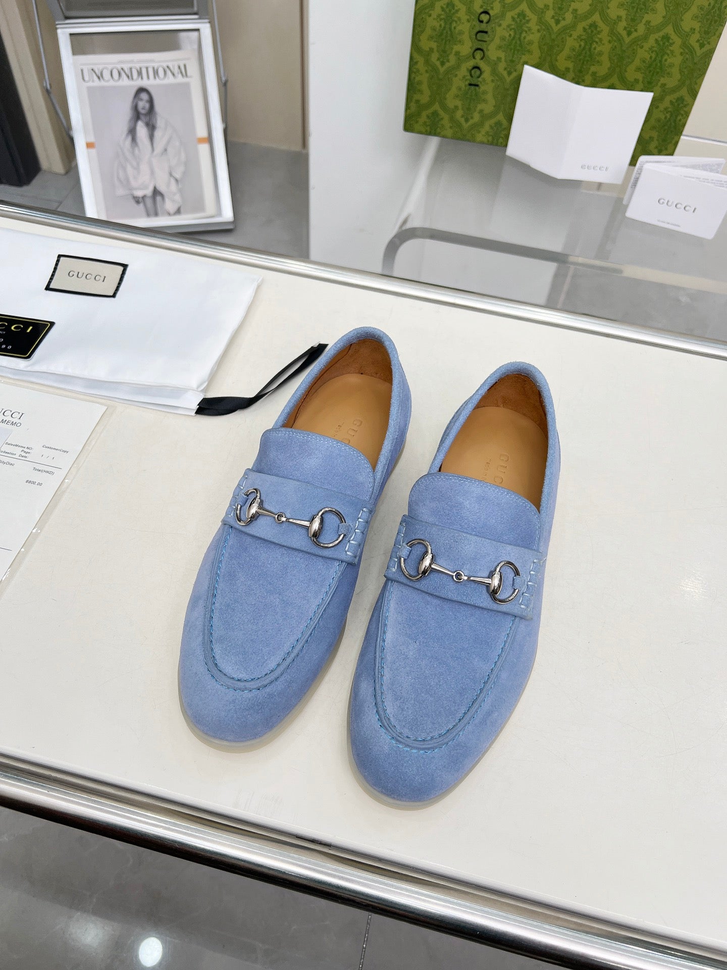 LOAFERS WITH SILVER HARDWARE IN CORNFLOWER BLUE SUEDE mysite