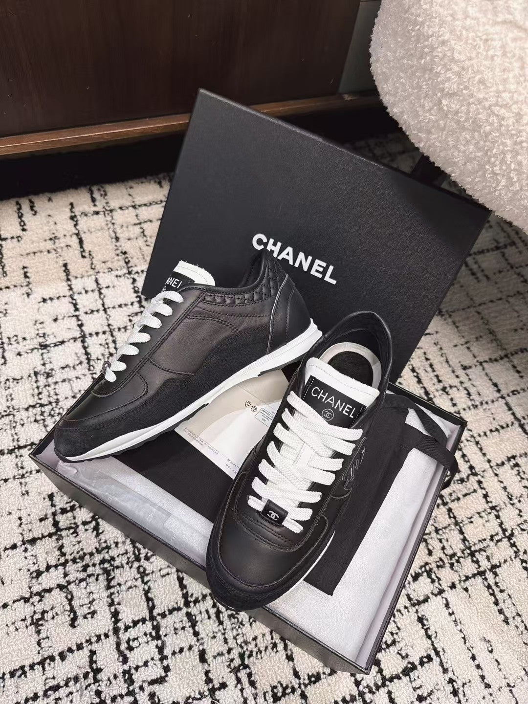 TRAINERS SNEAKER IN BLACK CALFSKIN AND SUEDE mysite